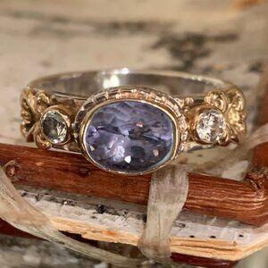 Aldrich Art 14k Gold & Sterling Silver Tanzanite & White Topaz Ring